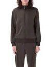 Palm Angels Track Jacket With Curved Logo On Back In Grey