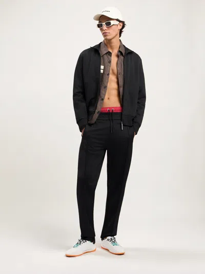 Palm Angels Curved Logo Track Jacket In Black
