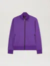 Palm Angels Track Jacket With Curved Logo On Back In 3703 Purple - Off White