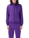 Palm Angels Track Jacket With Curved Logo On Back In Purple
