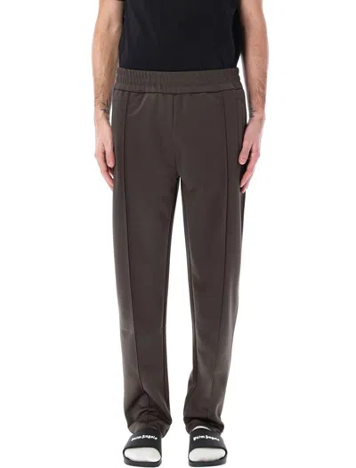 Palm Angels Curved Logo Track Pants In Brown