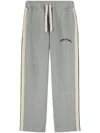 Palm Angels Curved Logo Printed Sweatpants In Gray