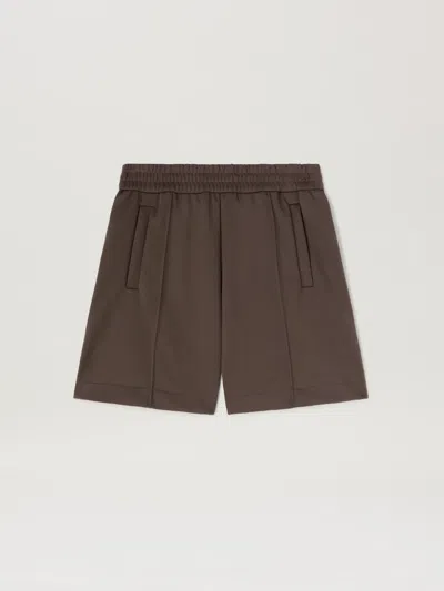 Palm Angels Curved Logo Track Shorts In 1303 Vintage Black - Off White