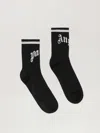 Palm Angels Curved Logo Track Socks In Black