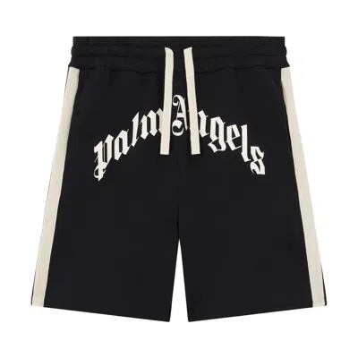 Pre-owned Palm Angels Curved Logo Track Sweatshorts 'black/off White' | Men's Size S