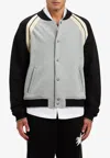 Palm Angels Front Button Closure Light Grey Sweater With Raglan Sleeves And Logo Detail In Gray