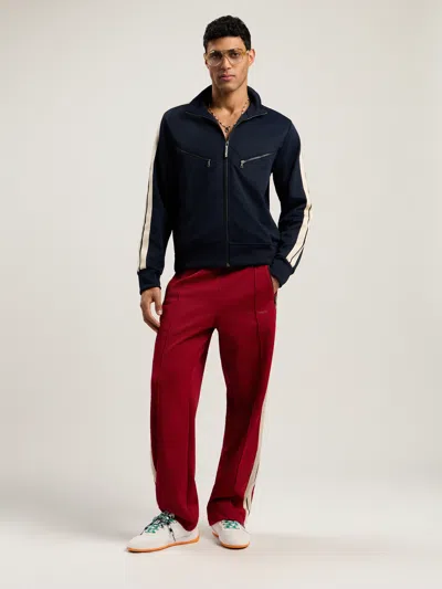 Palm Angels Curved Logo Zip-up Track Jacket In Black