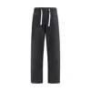 Palm Angels Black Pxp Washed Palm Chino Trousers In Black