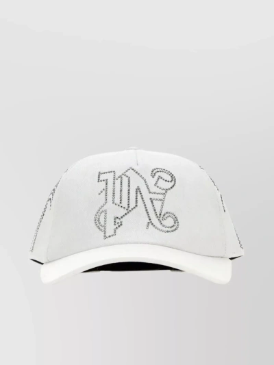 Palm Angels Pa Milano Rhinestoned Baseball Cap In White
