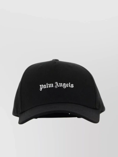 Palm Angels Curved Visor Cotton Baseball Cap In Black