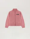 Palm Angels Curvedlogo Cut Crop Track Jkt In Pink