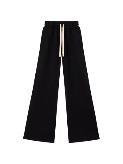 Palm Angels Curved-logo Track Pants In Black