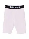 Palm Angels Kids Lilac Cycling Shorts With Logo Band In Lilac