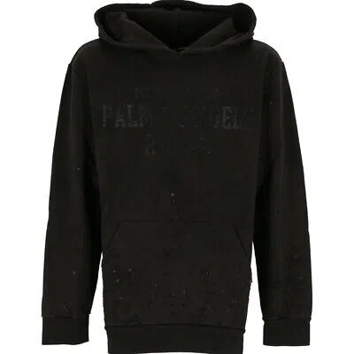 Pre-owned Palm Angels Damaged Logo Black Hoodie