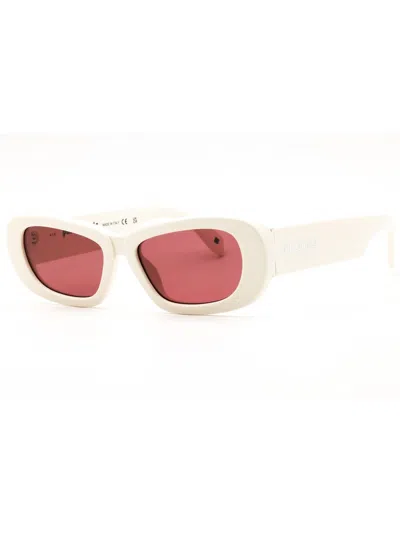 Palm Angels Dana Oval Sunglasses In Peri107s25pla0014007 - Light Blue/dark Grey