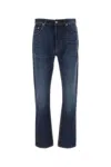 Palm Angels Belt Loops Faded Denim Trousers In Dark Blue