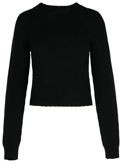 PALM ANGELS DARK GREY MERINO WOOL BLEND SWEATER