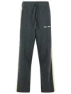Palm Angels Wool Blend Trousers Drawstring Waist In Black