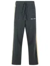 Palm Angels Wool Blend Trousers Drawstring Waist In Black