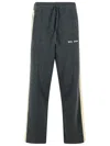 Palm Angels Wool Blend Trousers Drawstring Waist In Gray