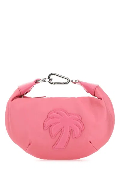 Palm Angels 20 Cm X 18 Cm X 10 Cm Palm Motif Mini Handbag With Silver-tone Hardware In Pink