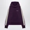 Palm Angels Dark Purple Track Sweatshirt Hoodie Men In Purple