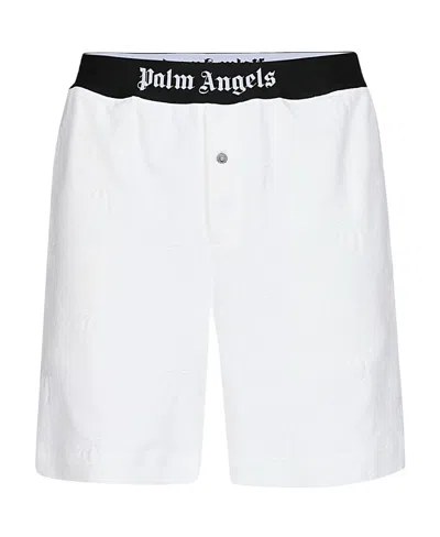 Palm Angels Debossed-logo Track Shorts In White