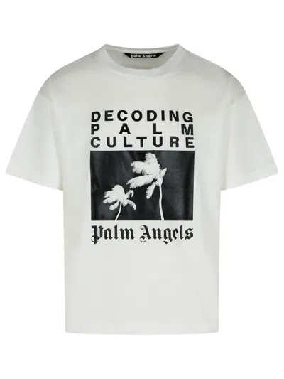 Palm Angels 'dec. Palm Culture' White Cotton T-shirt