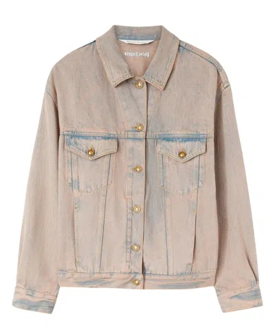 Palm Angels Overdye-wash Denim Jacket In Pink