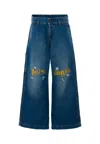 Palm Angels Logo-print Distressed Jeans In Blue