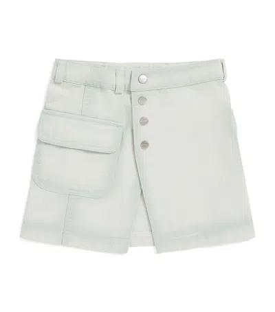 Palm Angels Kids' Denim Logo Skirt In Pink