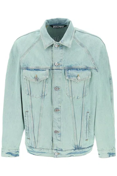 Palm Angels "denim Overdye Jacket In Blue