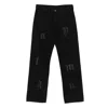 Palm Angels Jeans With Gothic Logo Embroidery In Black