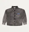 Palm Angels Logo-print Denim Overshirt In Black