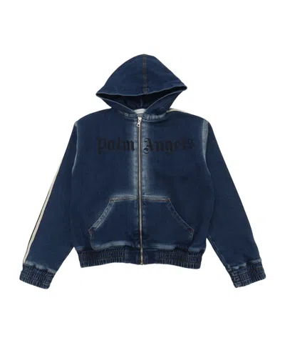 Palm Angels Denim Track Jacket In Black
