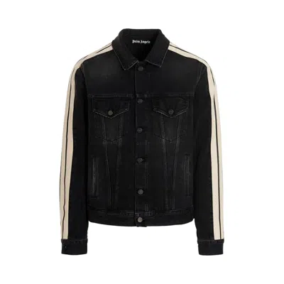Pre-owned Palm Angels Denim Track Jacket 'black/white' | Men's Size Xl