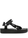 Palm Angels Depa Logo Print Sandals In Black White