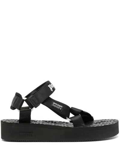 Palm Angels Depa Sandals In Black White