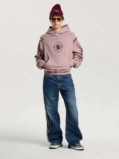 Palm Angels Devil Herald Loose Hoodie In Brown