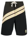Palm Angels Diagonal Surf Swim Shorts In Schwarz