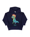 Palm Angels Dino Punk-print Cotton Hoodie In Black