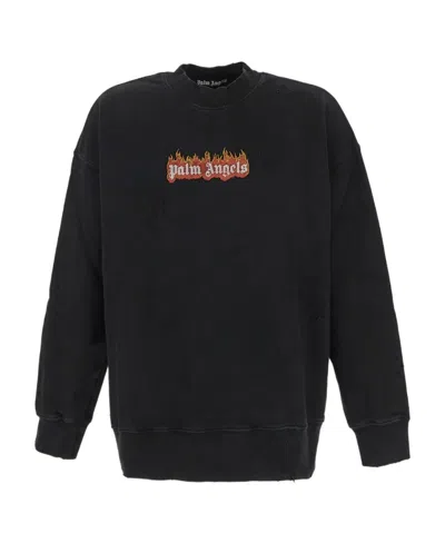 PALM ANGELS PALM ANGELS LOGO-PRINTED CREWNECK SWEATSHIRT