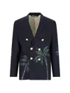 Palm Angels Double-breasted Blazer - Blue In Blue