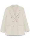 Palm Angels Double-breasted Blazer In Neutrals