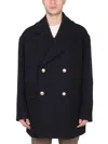 Palm Angels Palm Tree-embroidered Coat In Blue