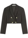 Palm Angels Double-breasted Cropped Blazer With Gold Button Accents