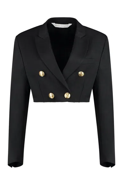 Palm Angels Double-breasted Wool Blazer In Black