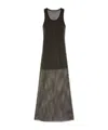 Palm Angels Double Layer Mesh Dress In Black