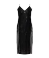 Palm Angels Double Slit Sequin Dress In Black