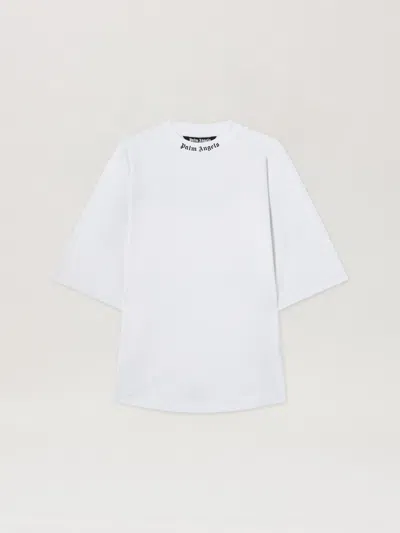 Palm Angels Doubled Logo Over Tee In White